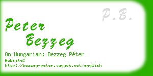 peter bezzeg business card